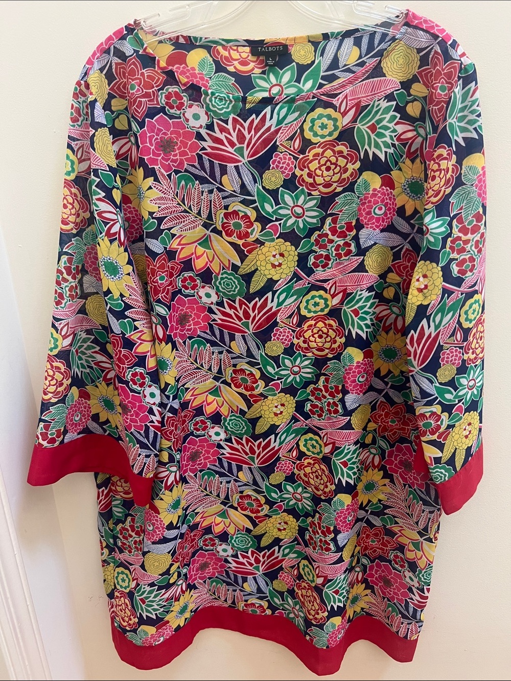 Talbots Floral Tunic Dress Beach Coverup - Large